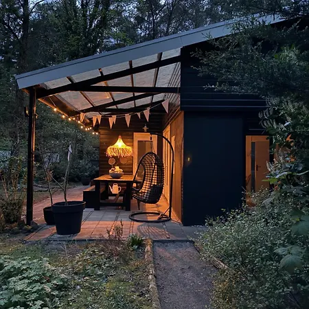 Dromen Op 1 - Stijlvol Boshuis Op De Veluwe Met Veranda En Grote Omheinde Tuin! Semesterbostad